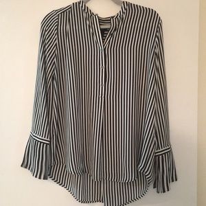 Ann Taylor Factory black and white strip blouse